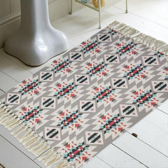 Abstract Boho Runner Rug Hallway Runner Rug Tufted Rug With Tassels