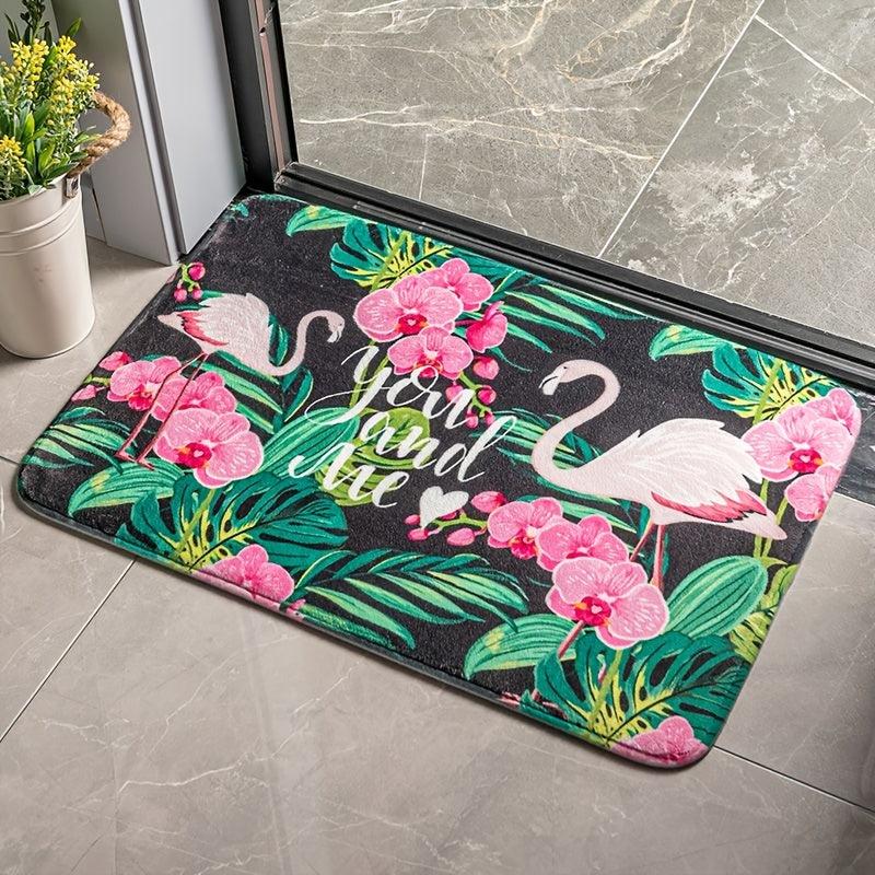 Printed Floor Mat Soft Non Slip Bath Rug Plush Bath Mat Absorbent Door Carpet
