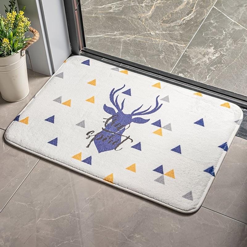 Printed Floor Mat Soft Non Slip Bath Rug Plush Bath Mat Absorbent Door Carpet