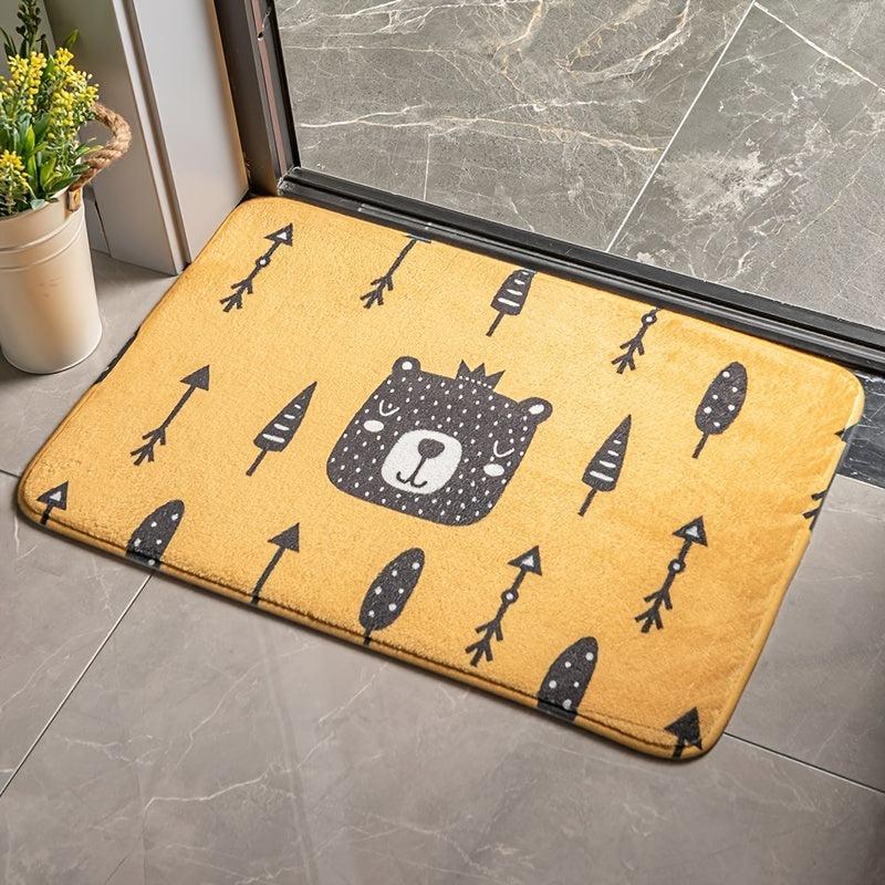 Printed Floor Mat Soft Non Slip Bath Rug Plush Bath Mat Absorbent Door Carpet