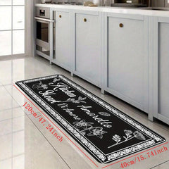 Modern Anti Slip Kitchen Mat with Letter Printing