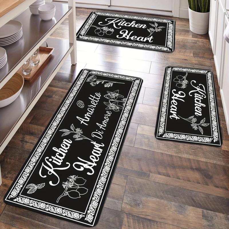 Modern Anti Slip Kitchen Mat with Letter Printing