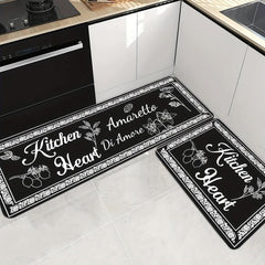 Modern Anti Slip Kitchen Mat with Letter Printing