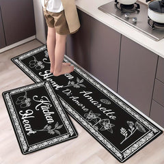Modern Anti Slip Kitchen Mat with Letter Printing