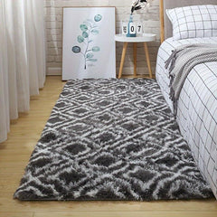 Soft Plush Tie Dyed Shaggy Rug Fluffy Throw Carpets