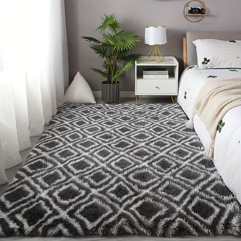 Soft Plush Tie Dyed Shaggy Rug Fluffy Throw Carpets