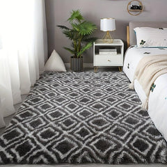 Soft Plush Tie Dyed Shaggy Rug Fluffy Throw Carpets