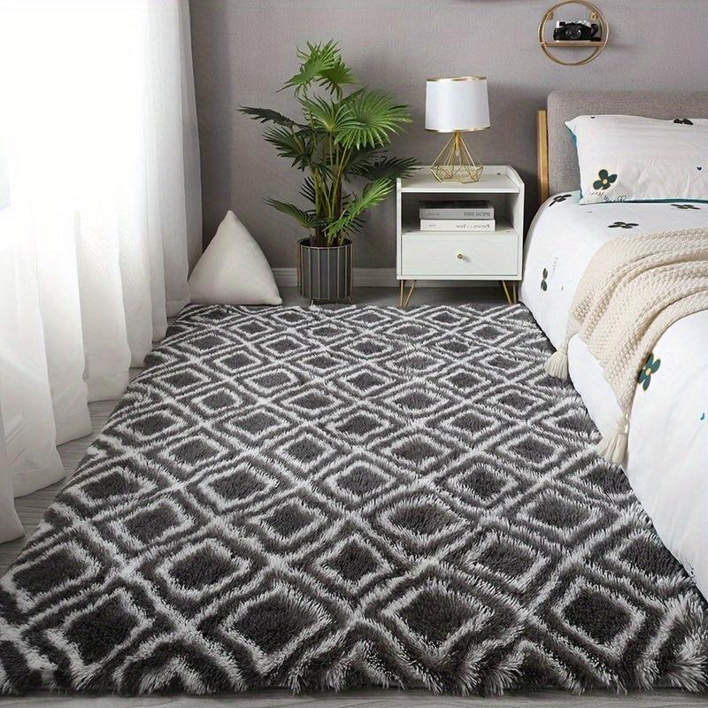 Soft Plush Tie Dyed Shaggy Rug Fluffy Throw Carpets