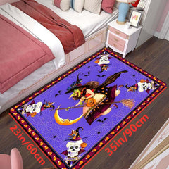 Spooky Witch Horror Print Area Rug Non Slip Halloween Decoration