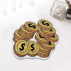 Golden Coin Plush Carpet Vintage Soft Rug