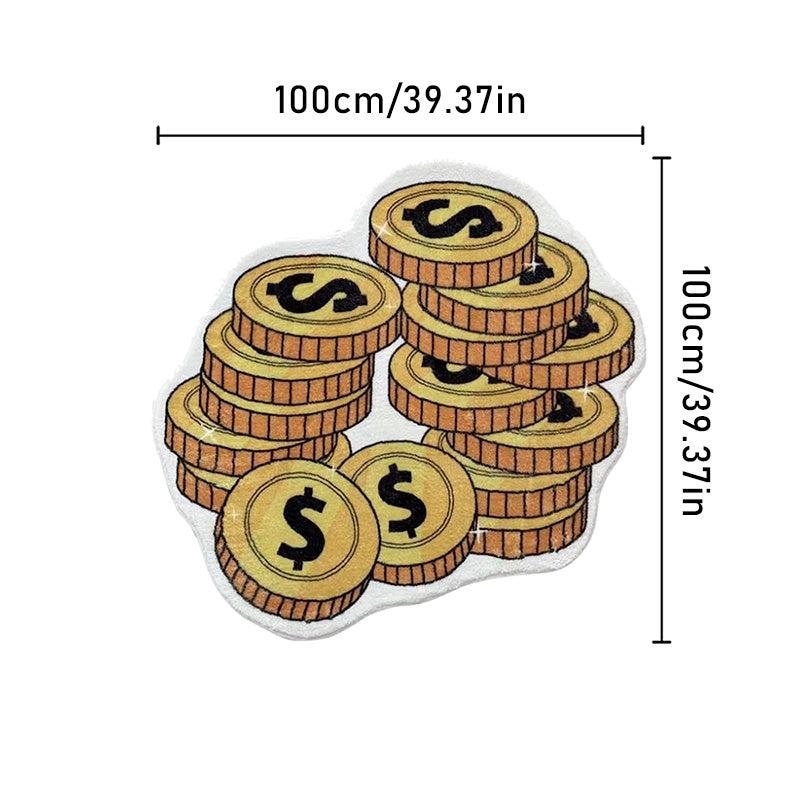 Golden Coin Plush Carpet Vintage Soft Rug