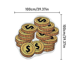 Golden Coin Plush Carpet Vintage Soft Rug