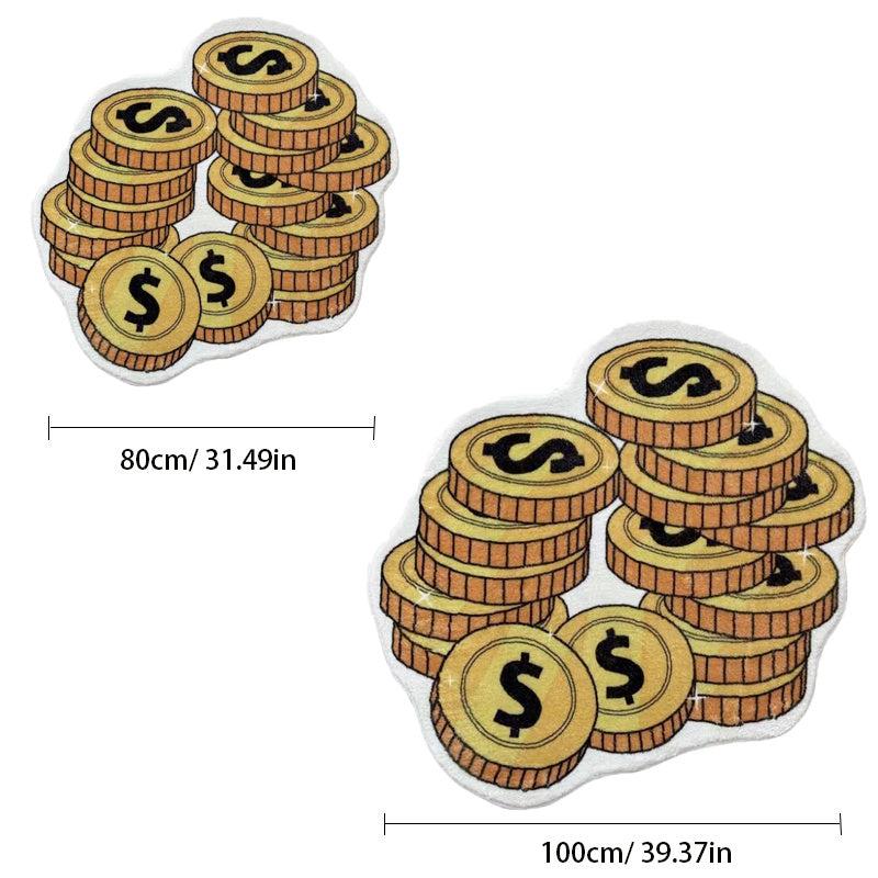 Golden Coin Plush Carpet Vintage Soft Rug