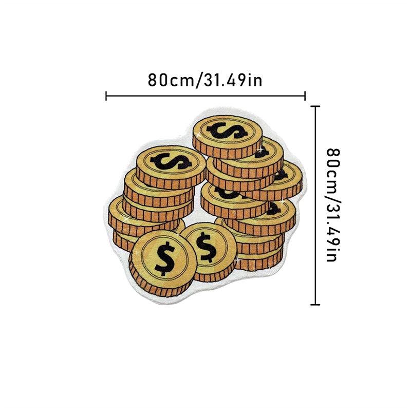 Golden Coin Plush Carpet Vintage Soft Rug