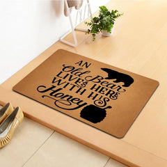 Honey Bear Indoor Floor Mat Soft Home Bathroom Gift Animal Decor