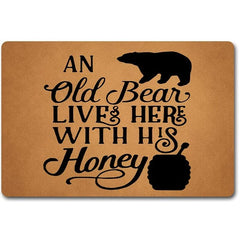 Honey Bear Indoor Floor Mat Soft Home Bathroom Gift Animal Decor