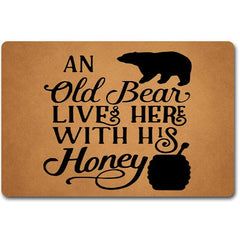 Honey Bear Indoor Floor Mat Soft Home Bathroom Gift Animal Decor
