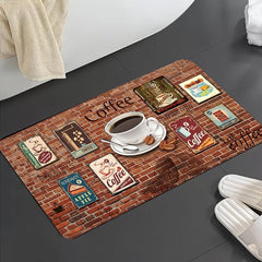 Coffee Theme Runner Rug Persian Vintage Boho Anti Slip