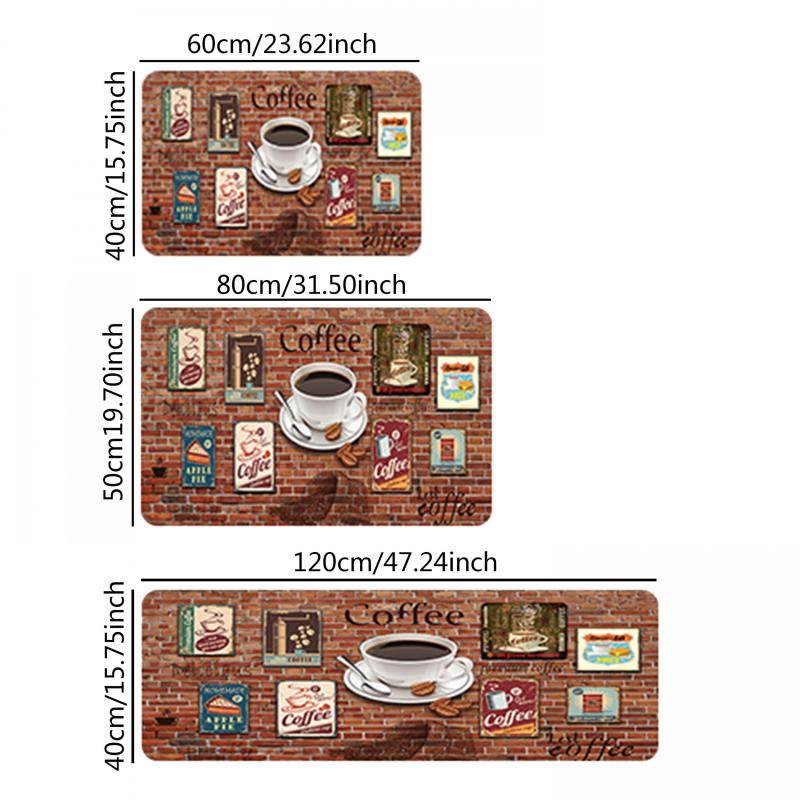 Coffee Theme Runner Rug Persian Vintage Boho Anti Slip