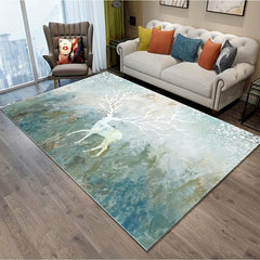 Crystal Velvet Floor Mat with Non Slip Backing Elk Pattern