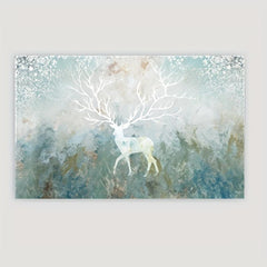 Crystal Velvet Floor Mat with Non Slip Backing Elk Pattern