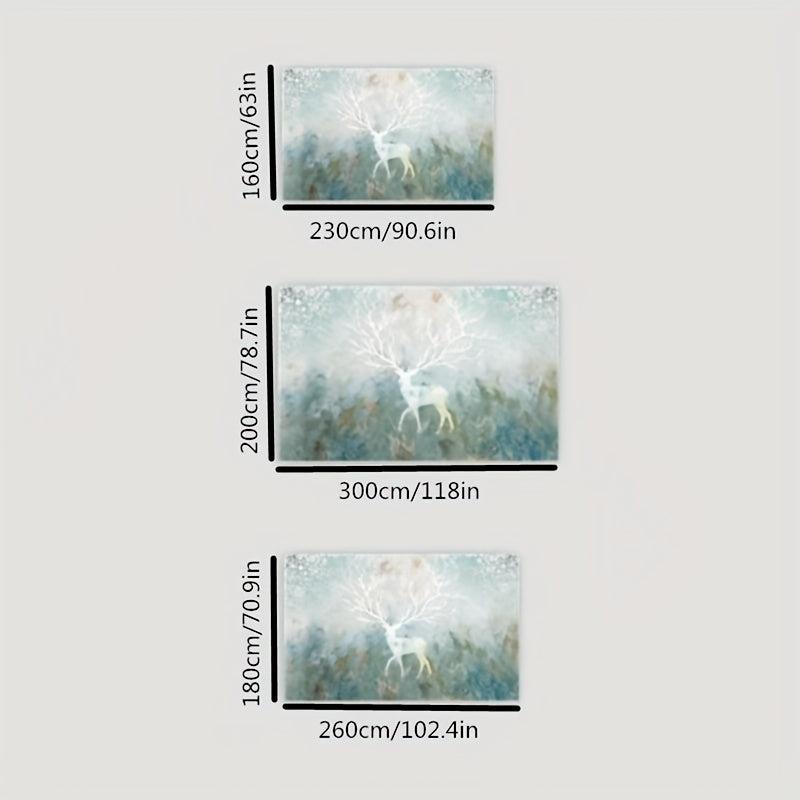 Crystal Velvet Floor Mat with Non Slip Backing Elk Pattern