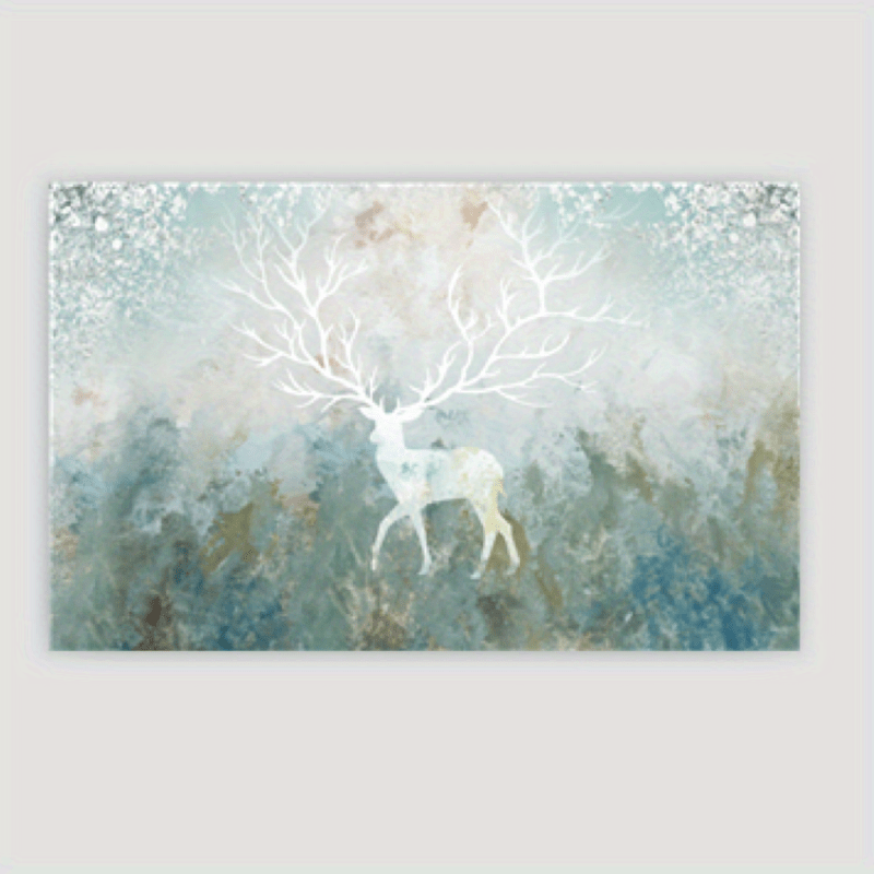 Crystal Velvet Floor Mat with Non Slip Backing Elk Pattern