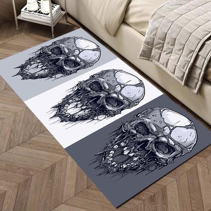 Thickened Halloween Area Rugs Skull Head Horror Ghost Death Rug