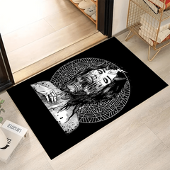 Halloween Horror Pattern Area Rug Black&White Home Decor Carpet
