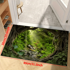 Sunshine Forest&Stream Non-slip Rug Machine Washable Waterproof Carpet