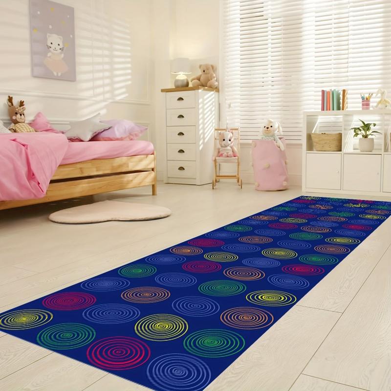 Colorful Circles Seating Classroom Carpet Rainbow Area Rug