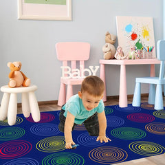Colorful Circles Seating Classroom Carpet Rainbow Area Rug