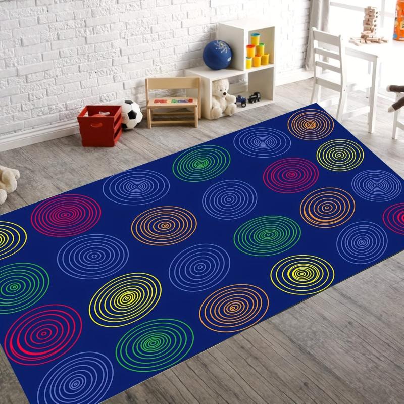 Colorful Circles Seating Classroom Carpet Rainbow Area Rug