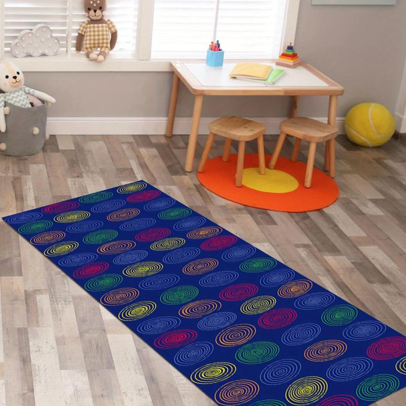 Colorful Circles Seating Classroom Carpet Rainbow Area Rug