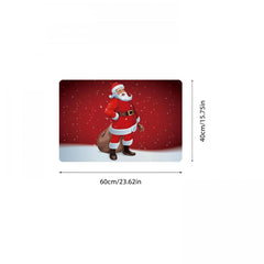 Santa Claus Doormat Non Slip Rubber Back Entrance Rug Machine Washable