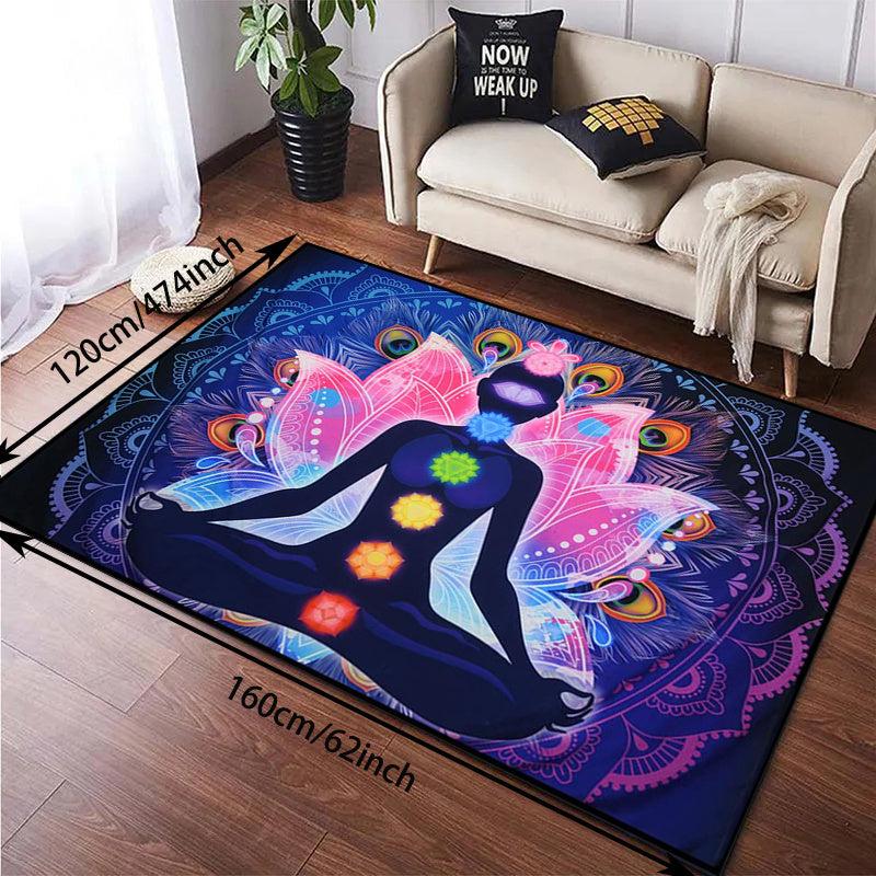Chakra Meditation Spiritual Yoga 3D Print Area Rug