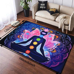 Chakra Meditation Spiritual Yoga 3D Print Area Rug
