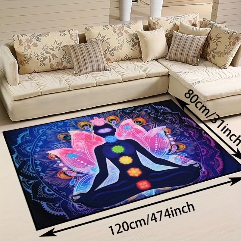 Chakra Meditation Spiritual Yoga 3D Print Area Rug