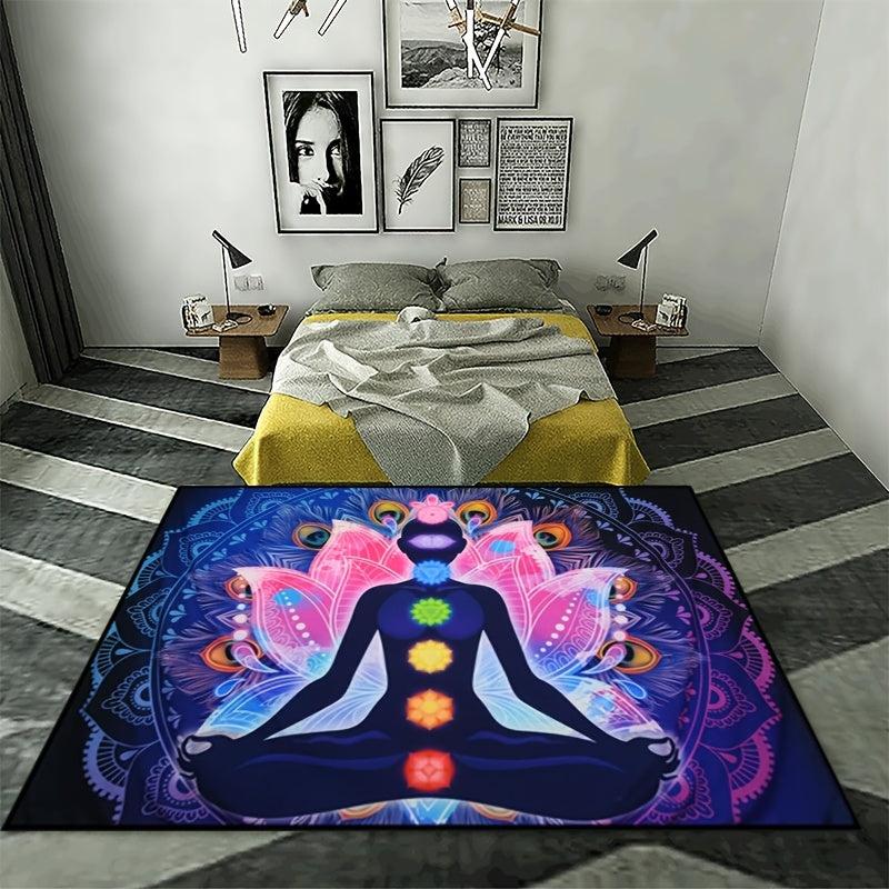 Chakra Meditation Spiritual Yoga 3D Print Area Rug
