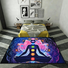 Chakra Meditation Spiritual Yoga 3D Print Area Rug