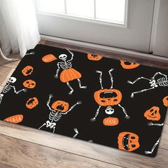 Halloween Skull Floor Mat Soft Non Slip Bath Rug