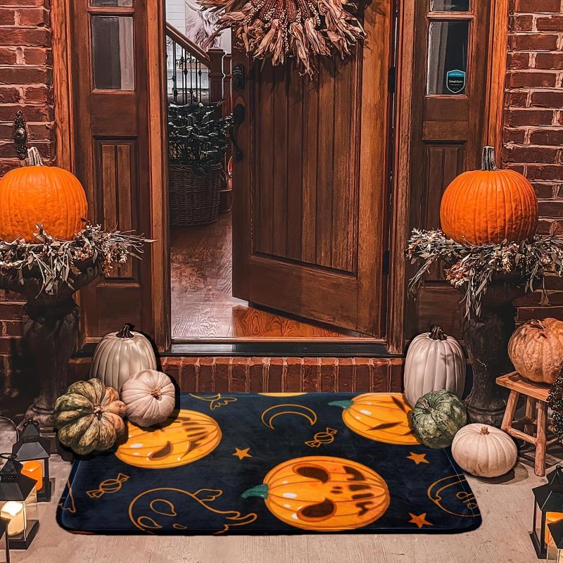 Halloween Pumpkin Area Rug Creative Floor Mat Kids Room Decor