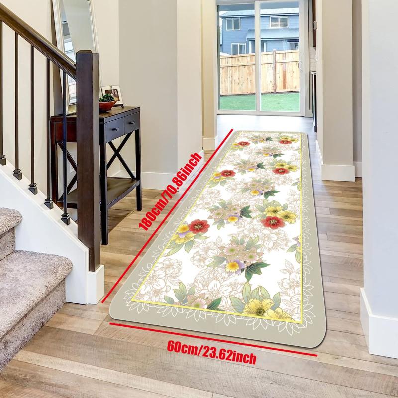 Romantic Farm Soft Kitchen Floor Mat Non-slip Waterproof Runner Rug