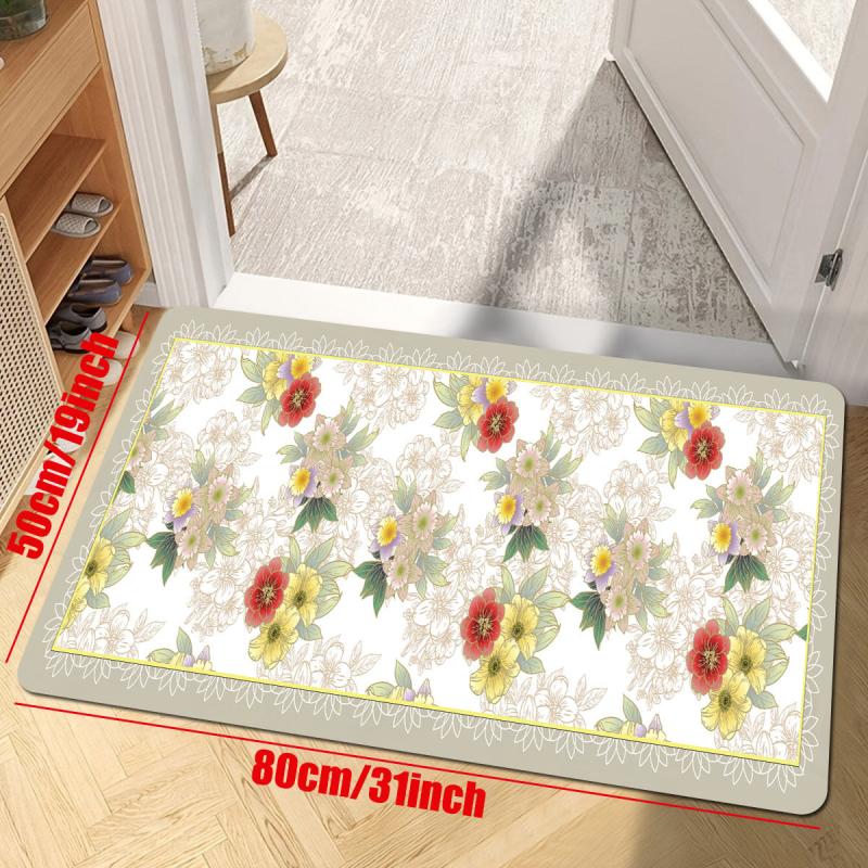 Romantic Farm Soft Kitchen Floor Mat Non-slip Waterproof Runner Rug