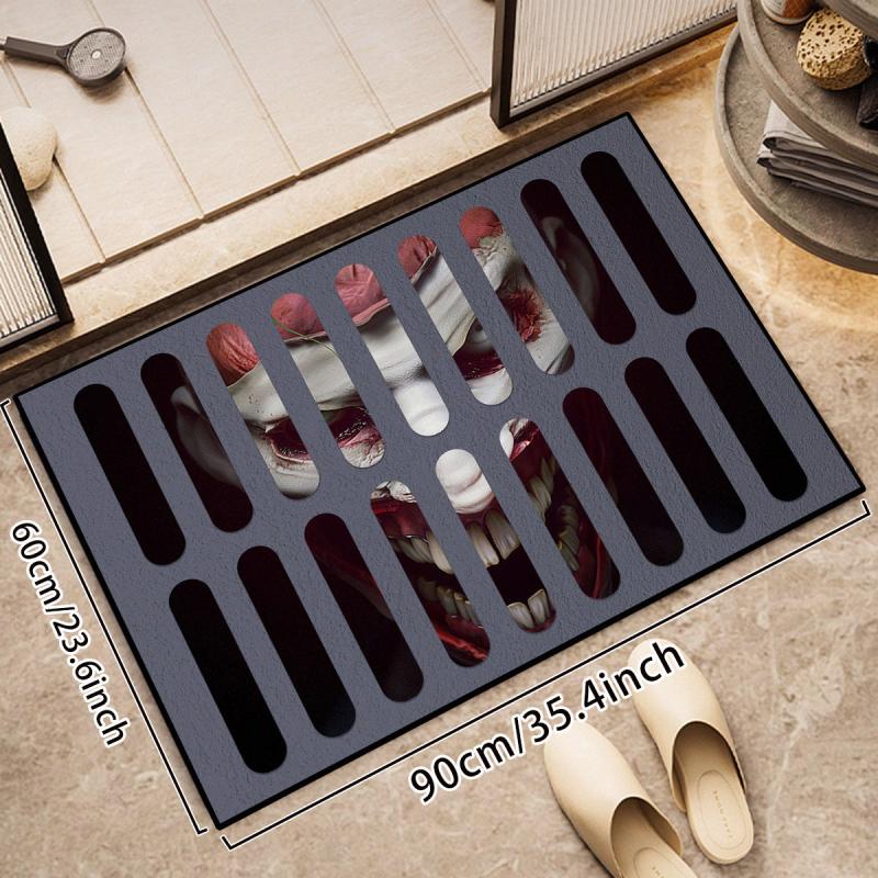 Halloween 3D Illusion Clown Door Mat - Non Skid Carpet