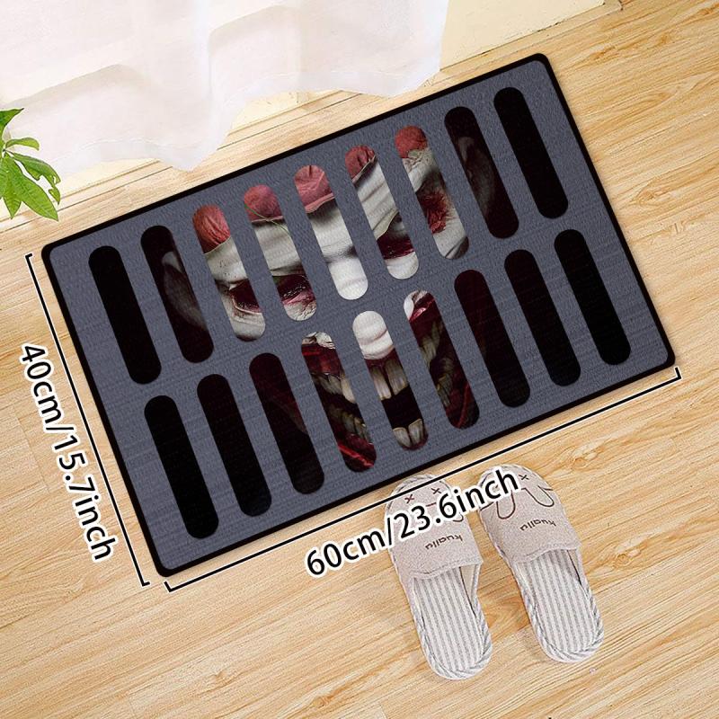 Halloween 3D Illusion Clown Door Mat - Non Skid Carpet