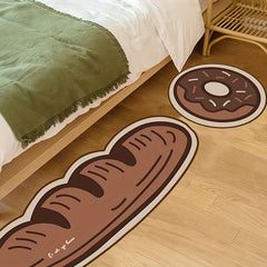 Cartoon Bread Bath Rug Non-slip & Absorbent Bathroom Mat