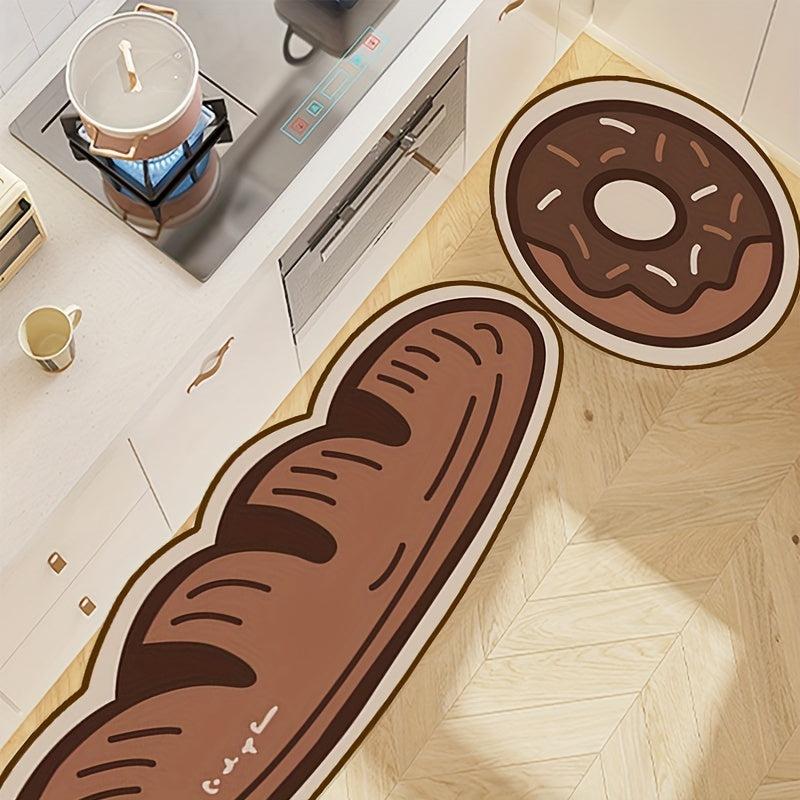 Cartoon Bread Bath Rug Non-slip & Absorbent Bathroom Mat