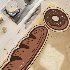 Cartoon Bread Bath Rug Non-slip & Absorbent Bathroom Mat