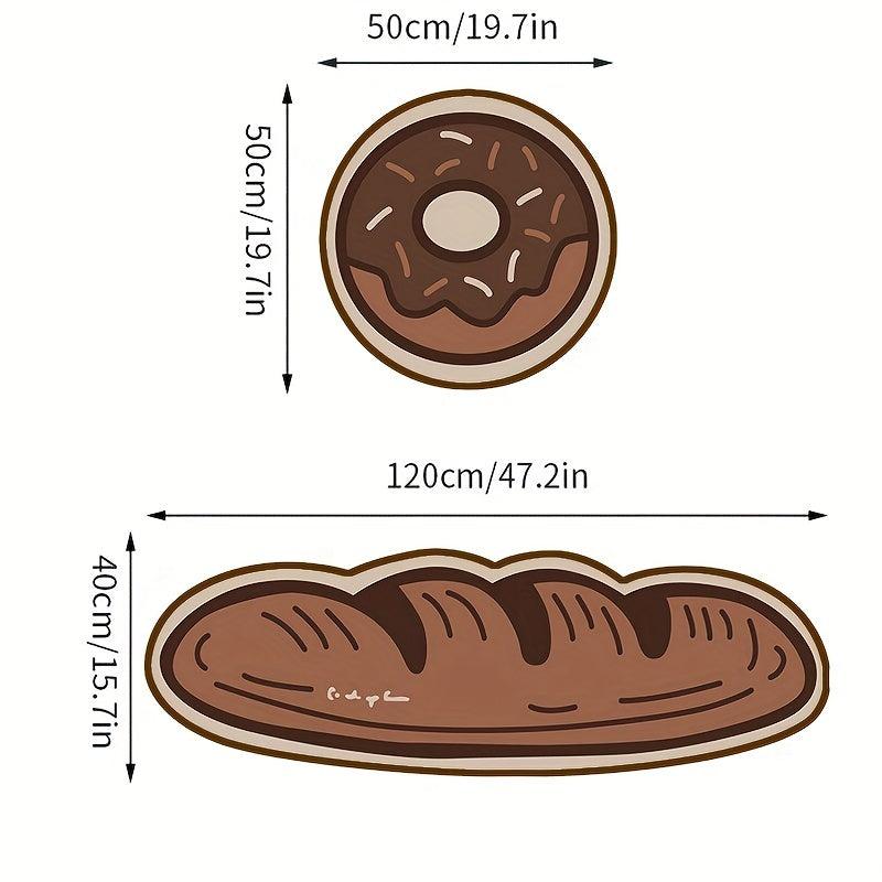 Cartoon Bread Bath Rug Non-slip & Absorbent Bathroom Mat